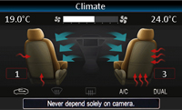  El interface para VW de Alpine permite mantener los controles visuales del aire acondicionado y de la calefacción